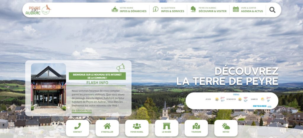 Le nouveau site de Peyre en Aubrac.